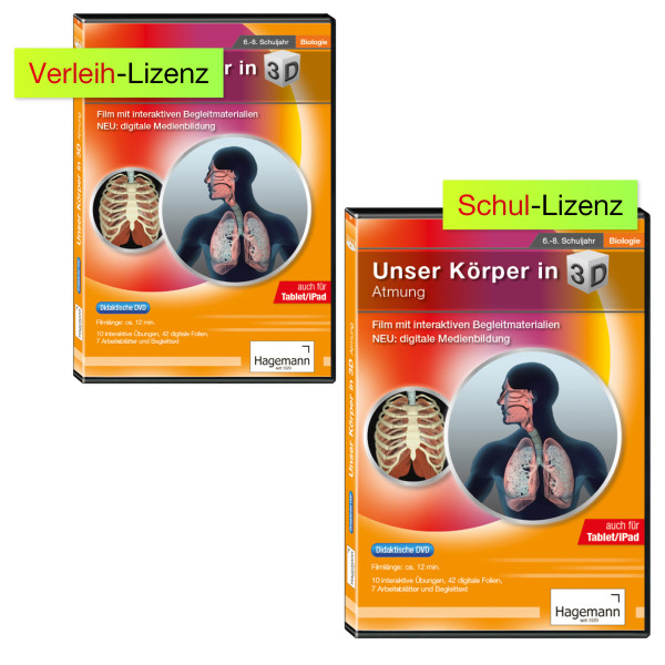 Didaktische DVD Unser Körper in 3D - Atmung (tabletfähig)