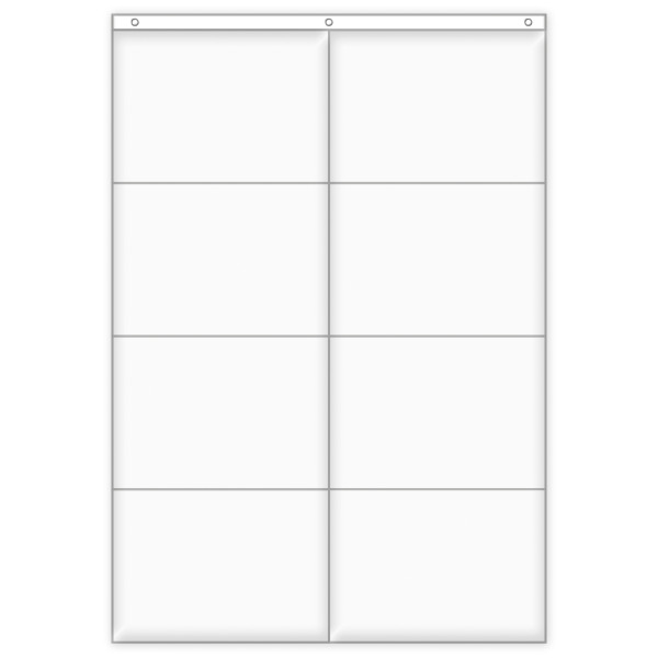 Hänge-Orga-Taschen A5, 8 Einstecktaschen Querformat, mit Haken