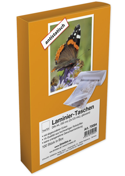 Laminier-Taschen A3 2x80 mic glänzend, 100 Stück