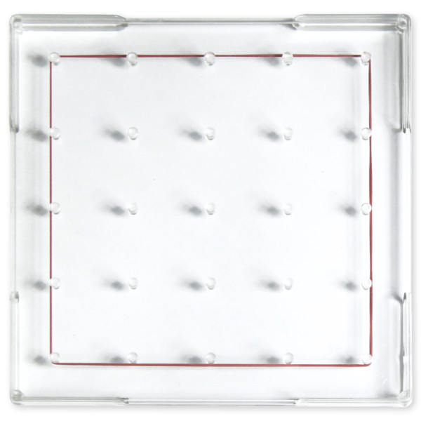 Geometrie-Brett einseitig (5x5 Stifte), 15x15 cm, transparent