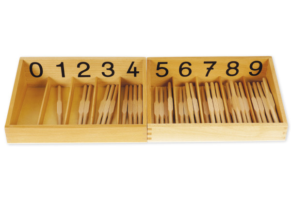 TimeTEX Spindelkästen 0-9, Druckschrift "Montessori Premium"