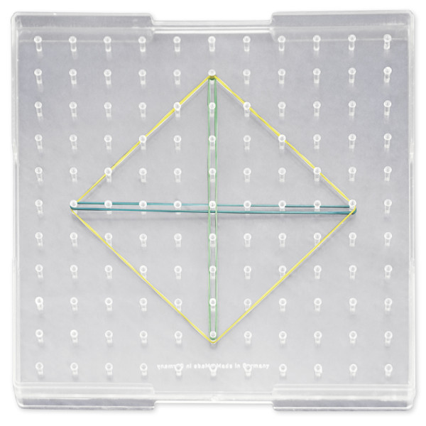 Geometrie-Brett einseitig (11x11 Stifte), 23x23 cm, transparent