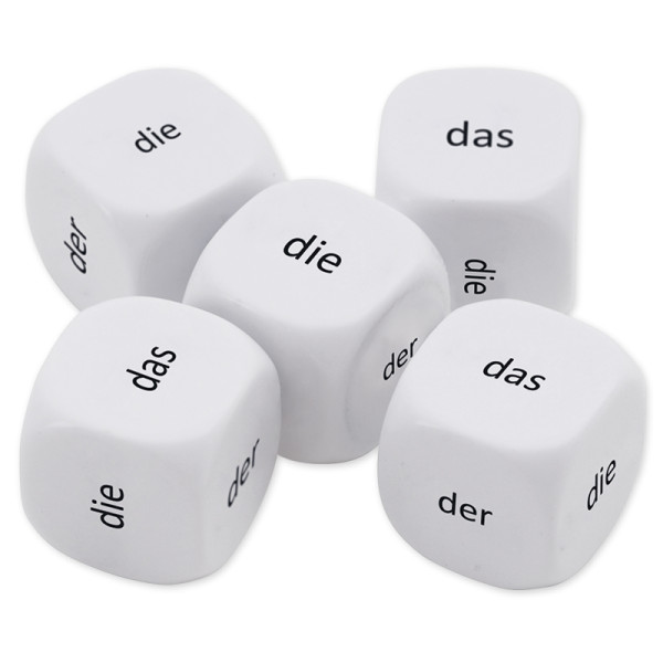 Würfel-Set Deutsch "Artikel" 5-tlg., 16 mm