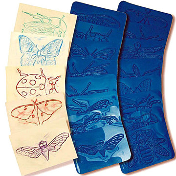 Natur-Rubbelplatten Insekten (16-tlg.)