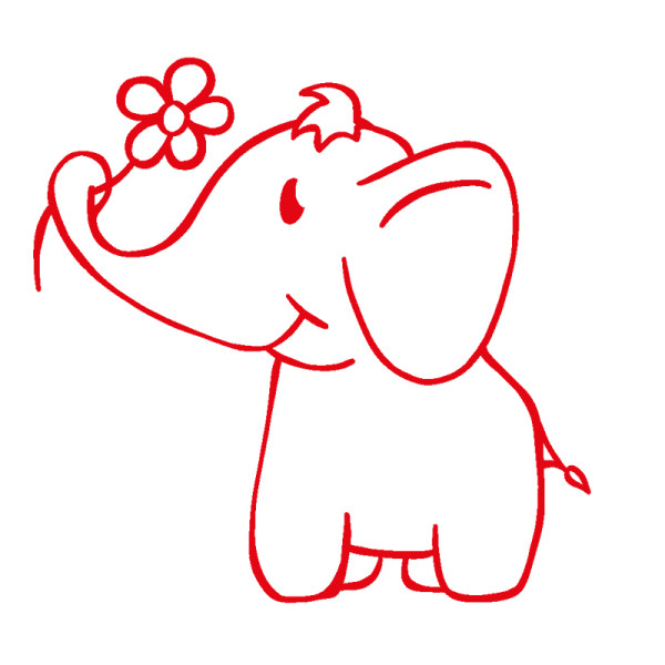Siebdruck-Stempel "Perpetuum" rund "Elefant"