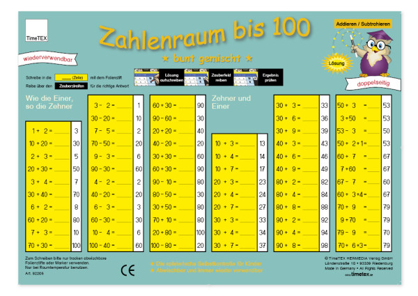 TimeTEX Zaubertafel "Mathematik" Zahlenraum bis 100