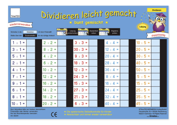 TimeTEX Zaubertafel "Mathematik" Division